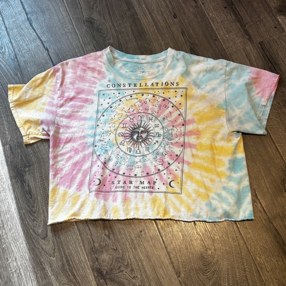 Fifth Sun Tie-Dye Constellations Cropped Tee